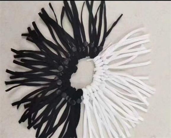 Black and white mask ear loops in stock, mask loops, clothing accessories, loops, sweatshirt and hat accessories, direct sales detail image 2