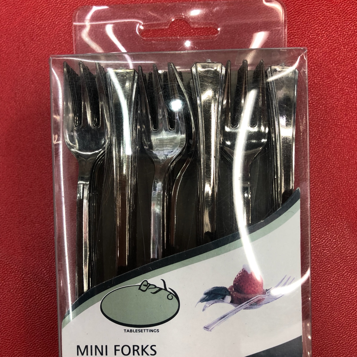 渡银叉，银色叉，塑料叉，生日用品，