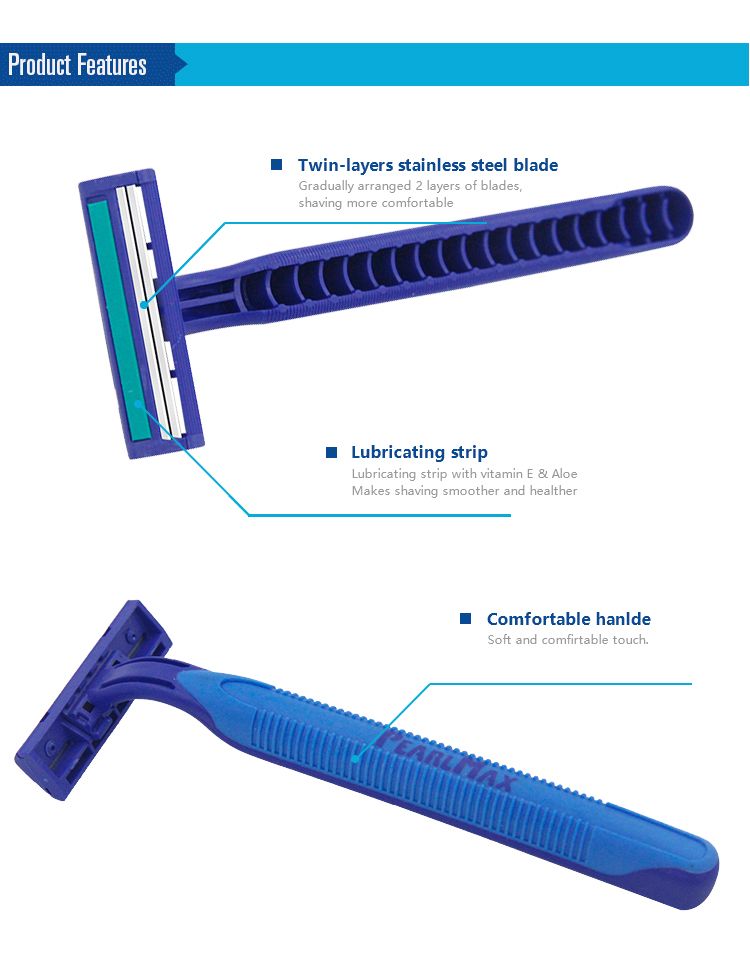 Rubber sheet 2-layer razor for foreign trade supply, imported blades, men's style detail image 2