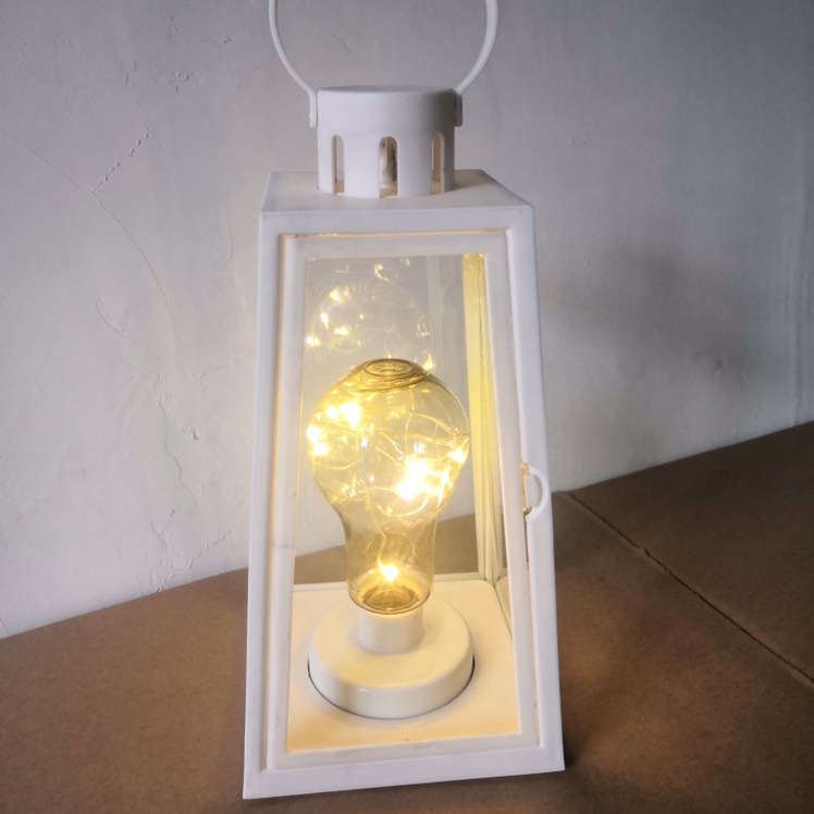 Small door opening light bulb lantern