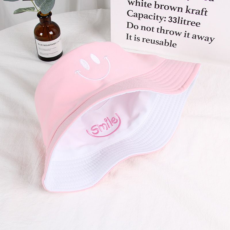 Double-faced embroidered smiley fisherman hat thumbnail