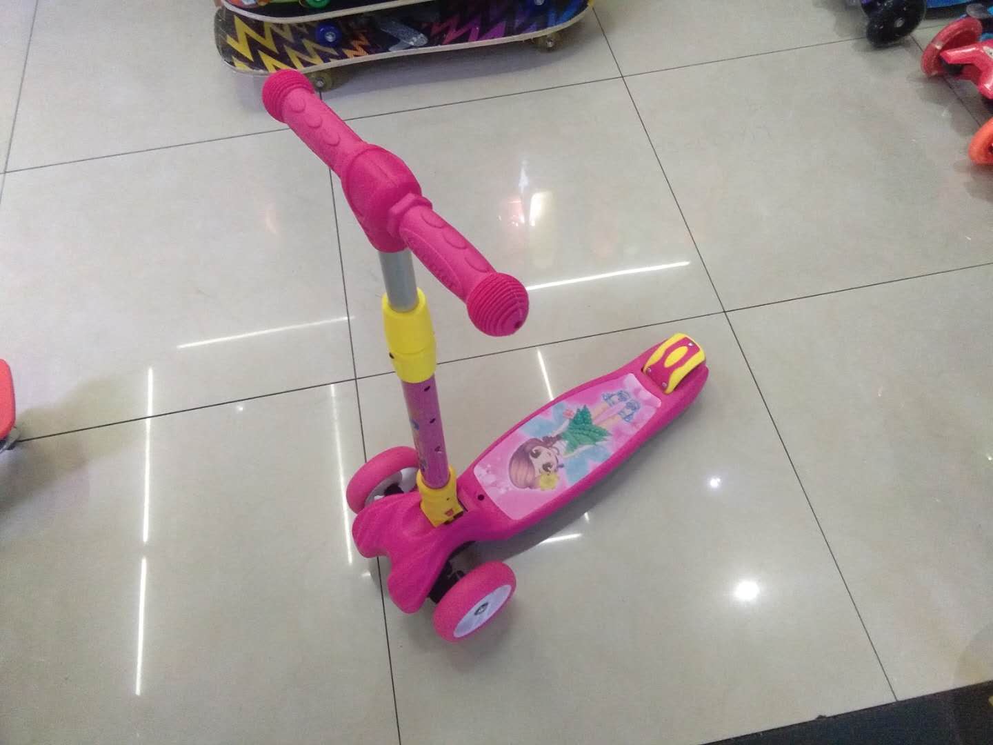 Children's scooters 3-6-11-year-old folding meter-high scooters for boys and girls, single-leg sliding scooters