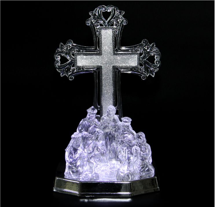 Acrylic Christmas diary, religious cross, Easter, Catholic Jesus, Christmas tree scene decoration craftsmanship Specification image