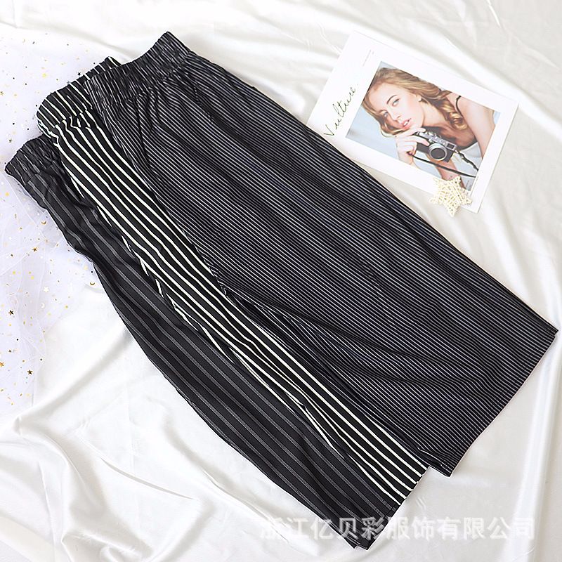 2020年 夏季新款 外贸欧美女士女装条纹女装 女式七分裤厂家批发