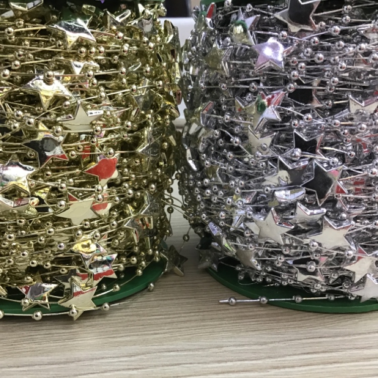 Five pointed star electroplated fishing line beads children's headgear bride coils of hair holding flowers lighting Decorations Christmas crafts accessories thumbnail