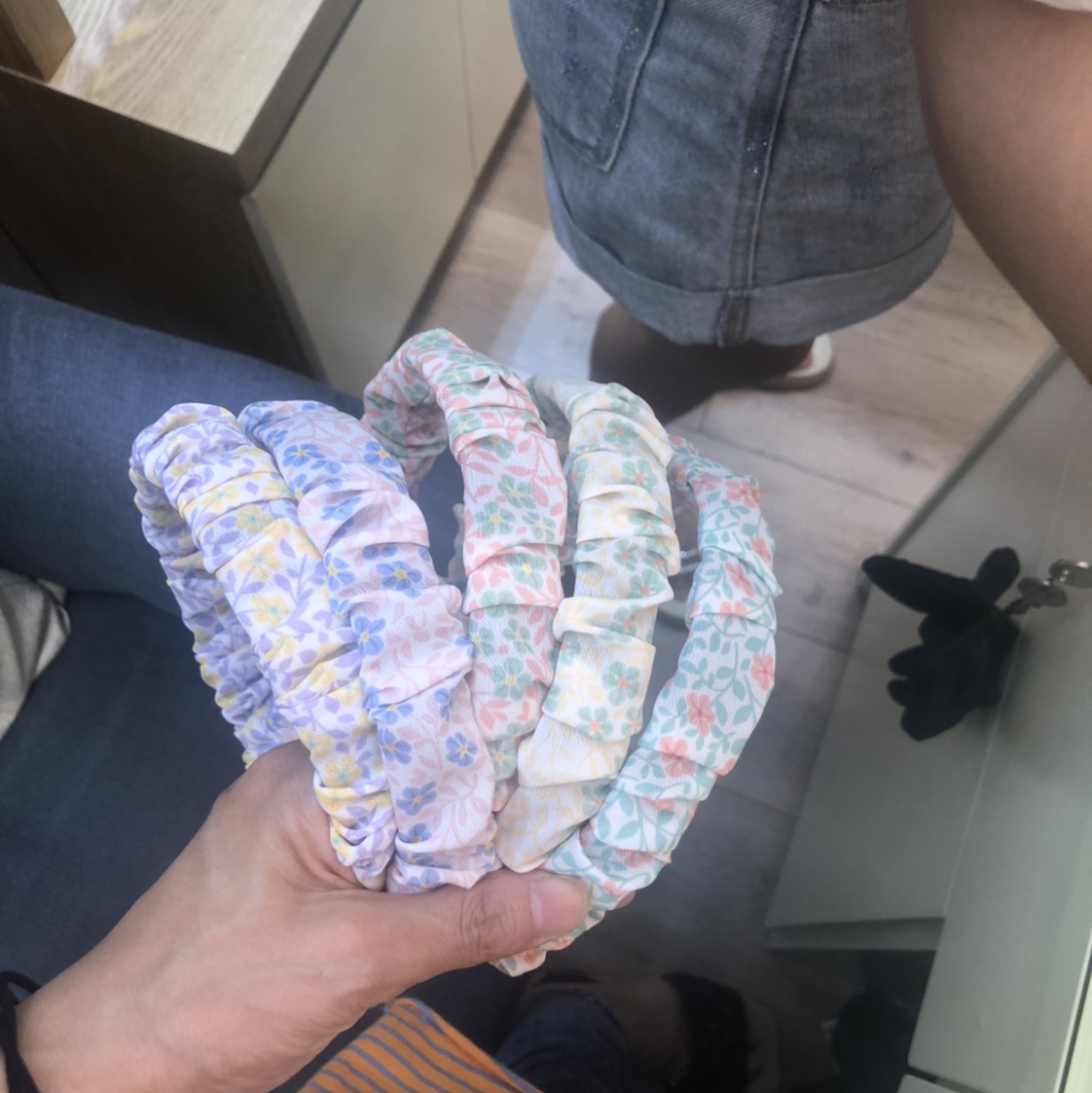 Floral fabric hair band