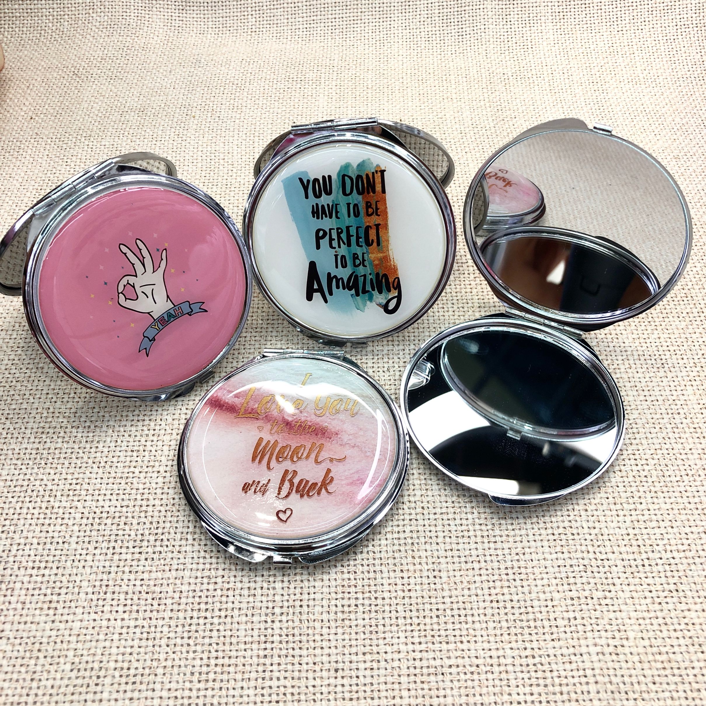 金属小镜子，双面折叠口袋镜 礼品广告镜详情图5