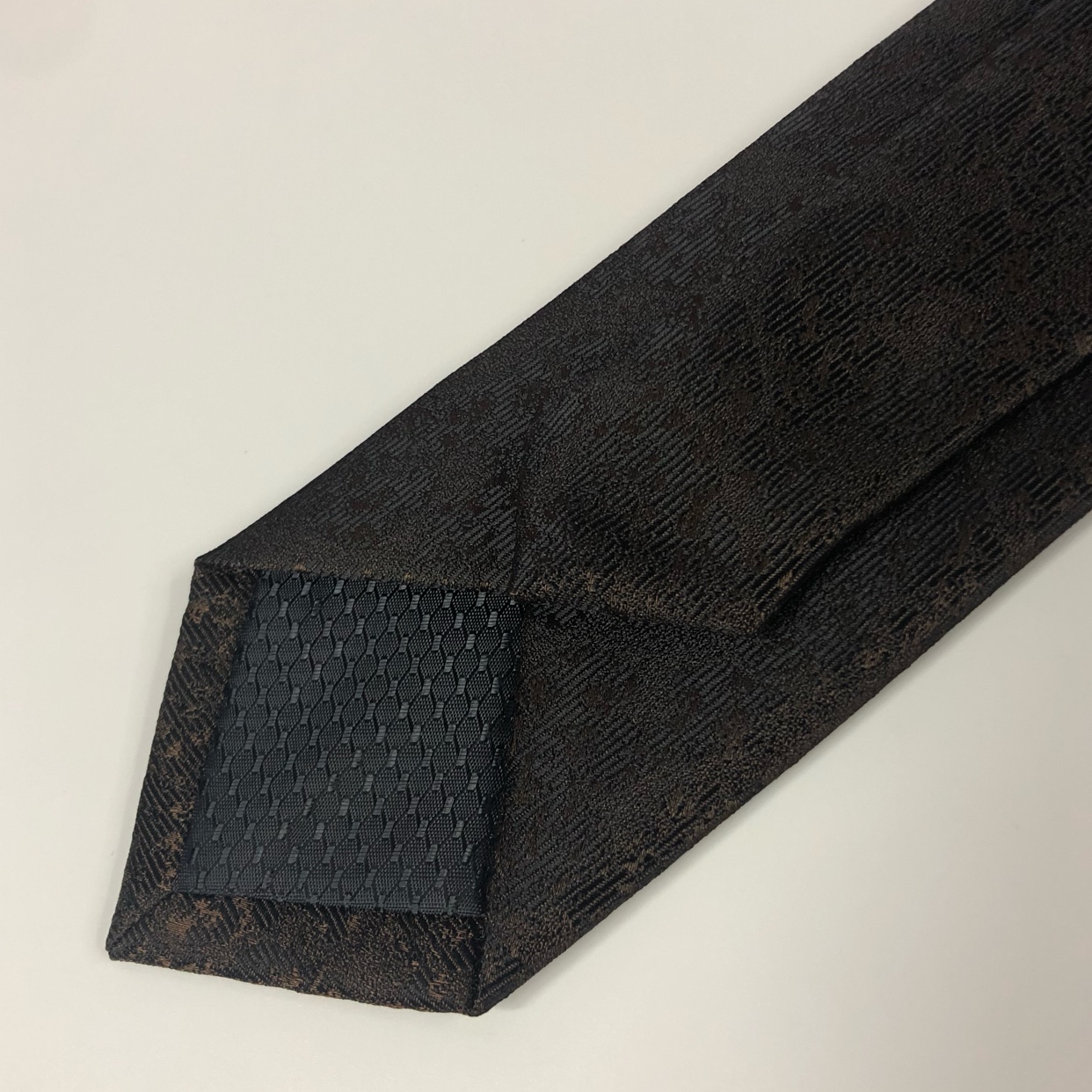 男士领带棕色聚酯领带编织提花佩斯利腰果领带工厂详情图6