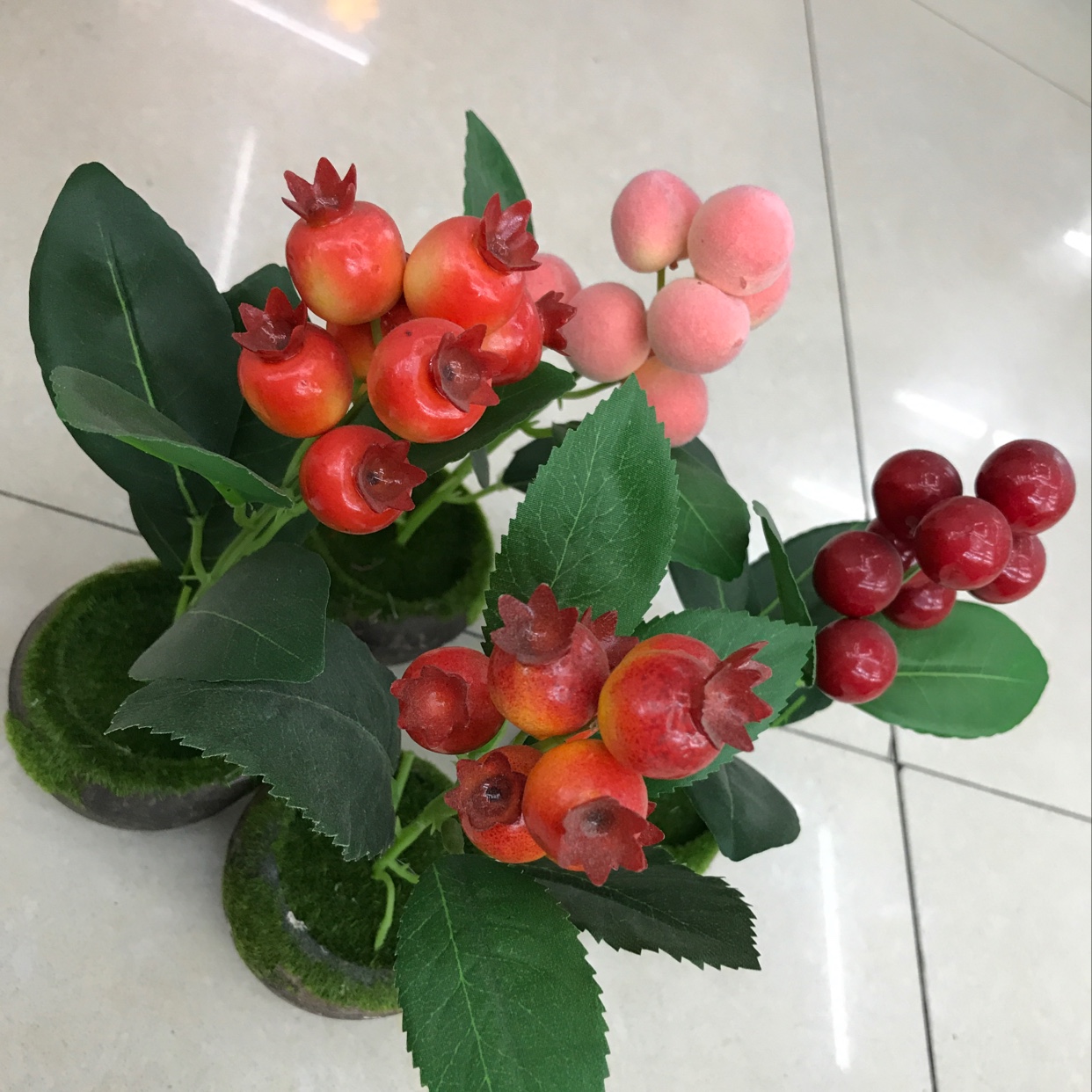 仿真小盆栽摆件绿植小盆景家居装饰品  八果小盆栽