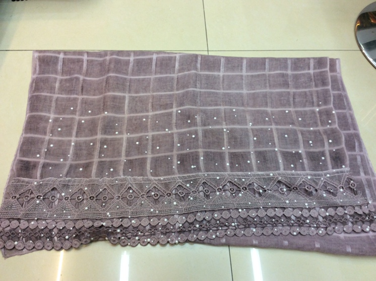 臻品(格子布加花边烫钻）