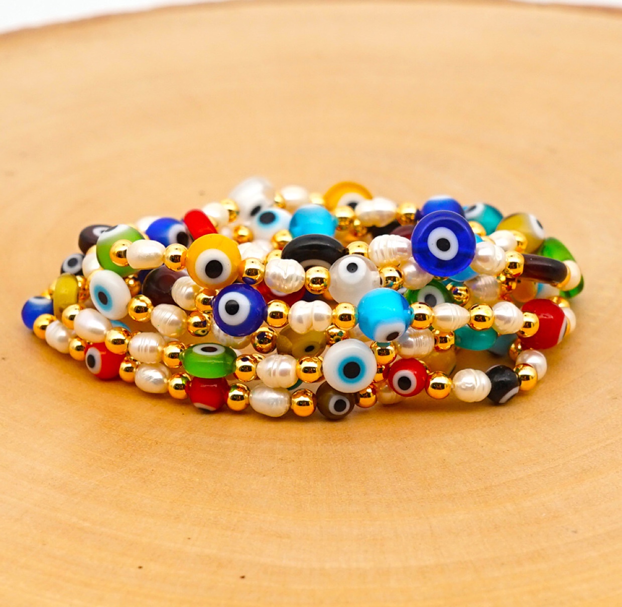 Glass pearl bracelet