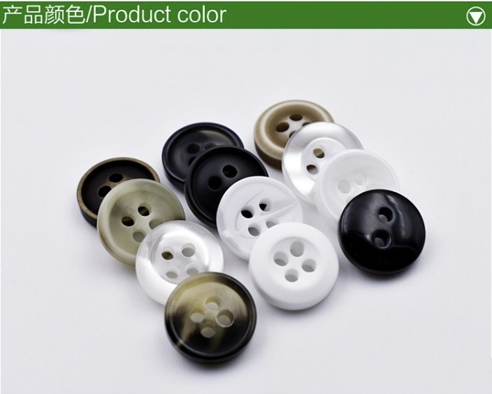 百搭黑白色男士短袖t恤polol衫圆形小纽扣衬衣扣子女士雪纺衫钮扣