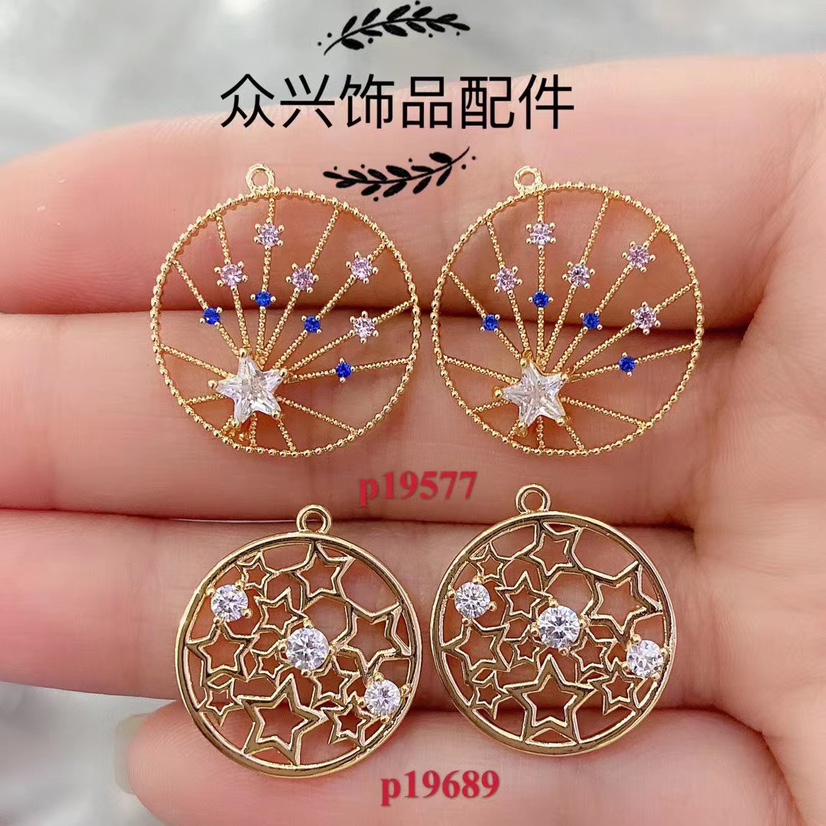Factory direct sales of 18k real gold electroplated zircon pendants