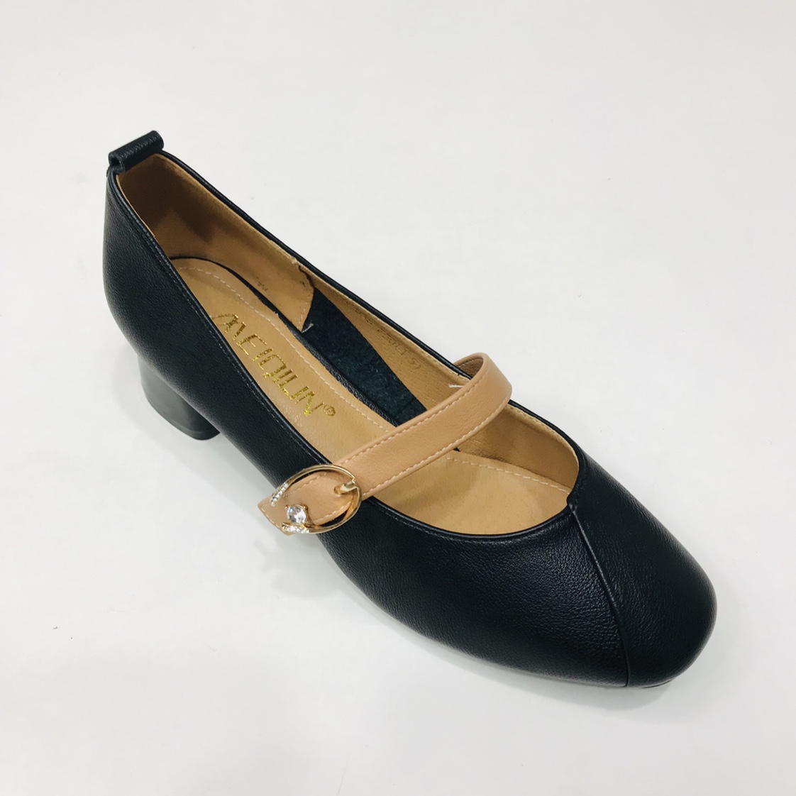 胜利鞋业女式通勤职业粗跟矮跟单鞋产品图