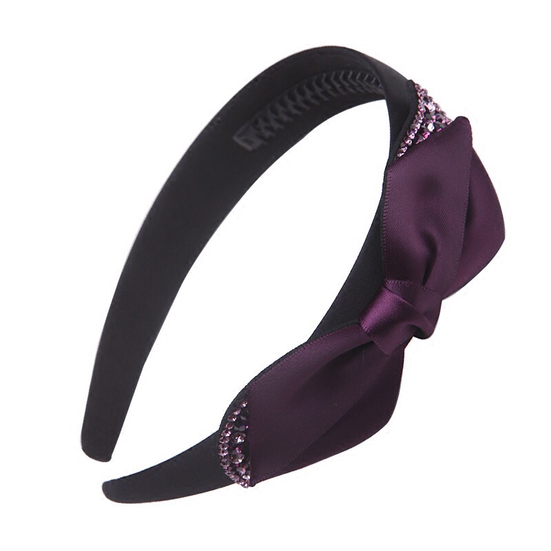 South Korea Bow With Teeth Pressure Hair Adult Headband Wide Border Slippery Korean Version Rhine-Diamond Hairpin Elegant Headband Hair Accessories Female Specification drawing