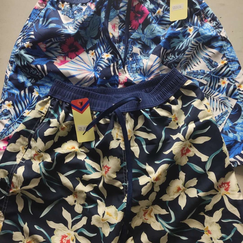 Mixed-color couple beach pants details Picture