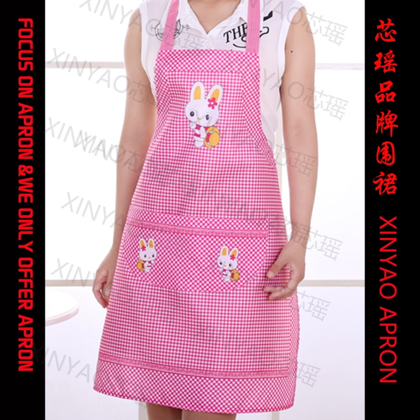 Apron halter Apron Retail Sleeveless cover-up Cartoon apron 010 Non-postal Advertising 10- Little White Rabbit Rose Red thumbnail