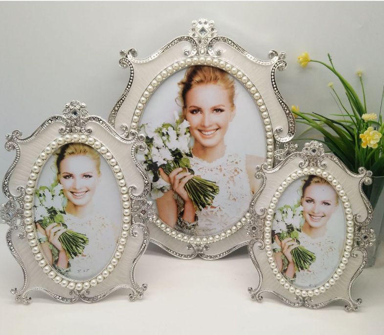 European-style photo frame creative decoration pearl display table photo frame studio wedding photo frame art detail image 4