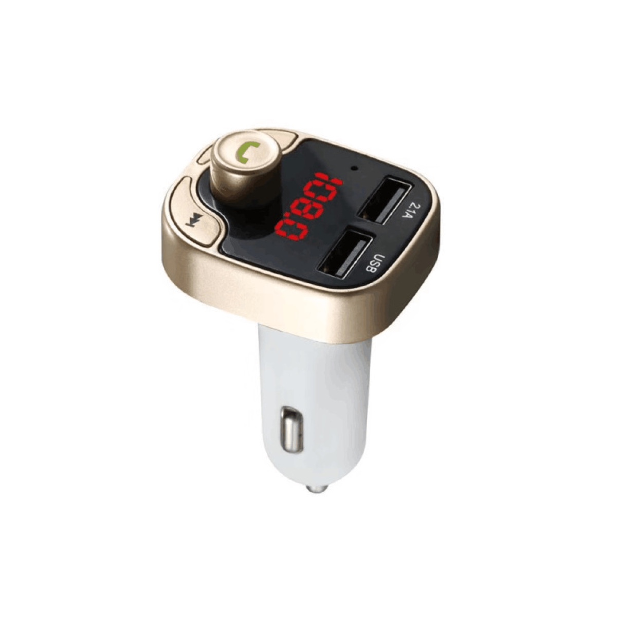 X8车载蓝牙fm发射器 车载蓝牙免提mp3 TF卡U盘充电2.1A车充产品图