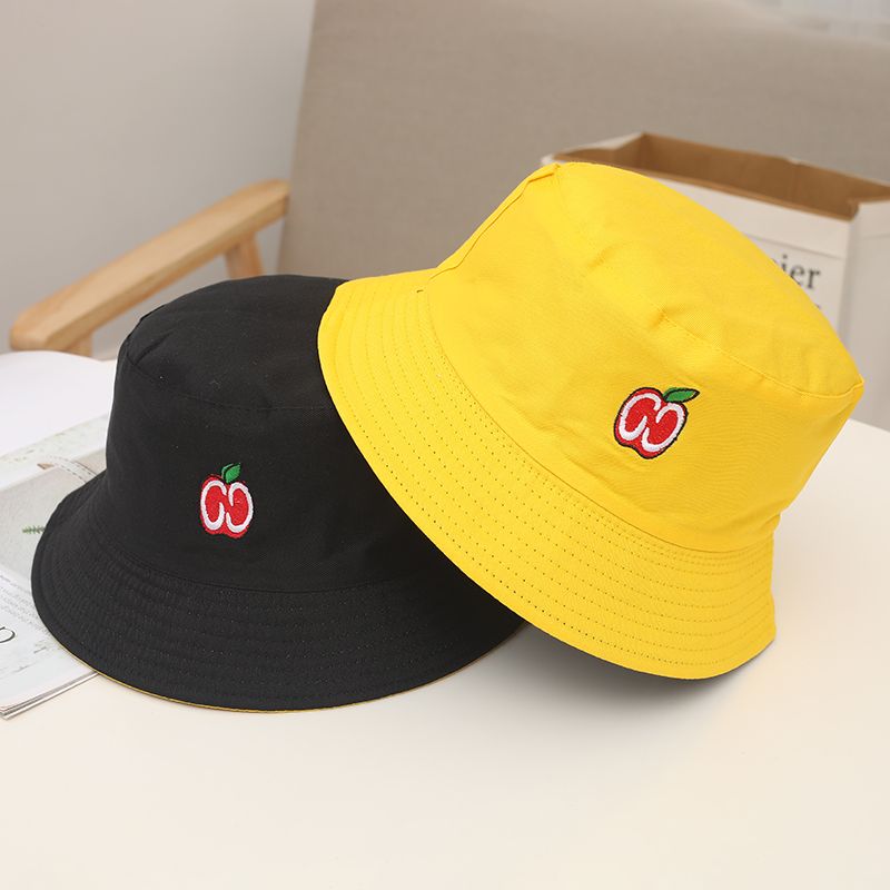 Double-sided embroidered apple fisherman hat thumbnail