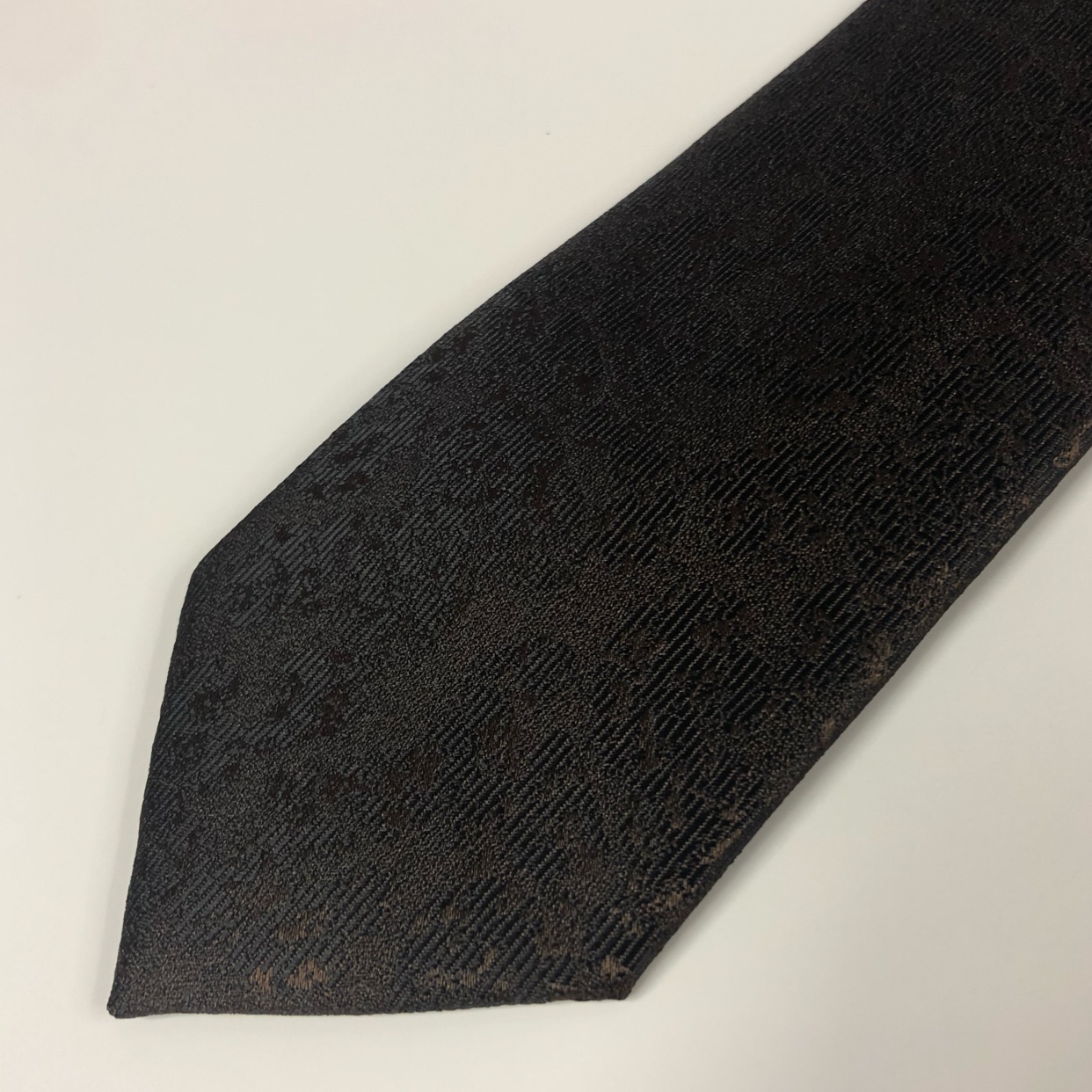 男士领带棕色聚酯领带编织提花佩斯利腰果领带工厂白底实物图