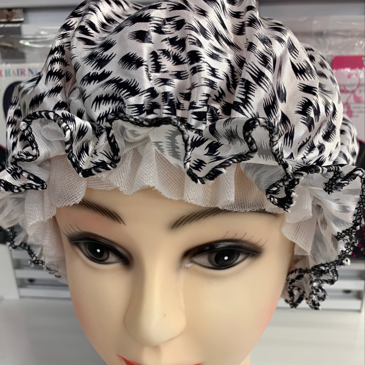Flowered shower cap