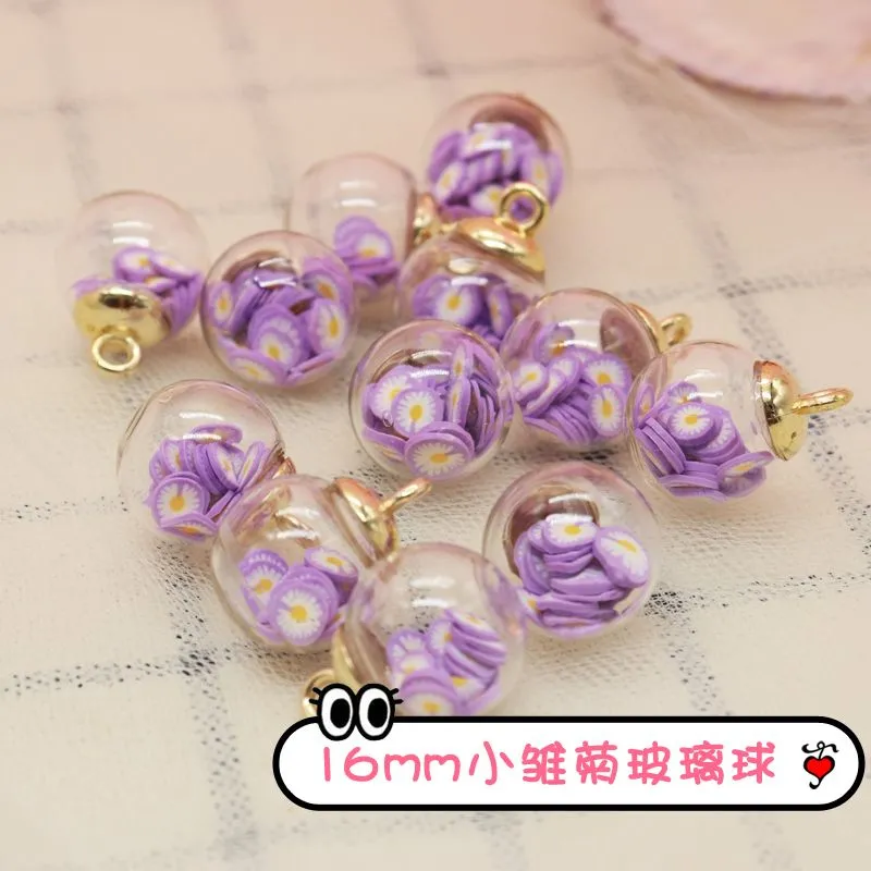 16mm small Daisy hanging hole glass ball detail image 2