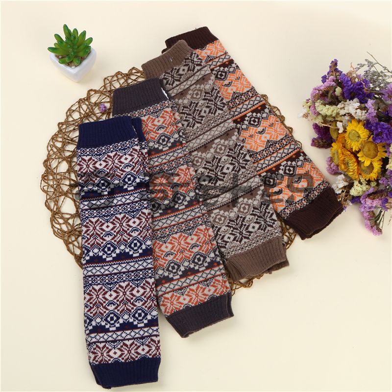 Winter Twist Half-Finger Gloves Knitted Wool Warm Fingerless Arm Cover For Men And Women details Picture