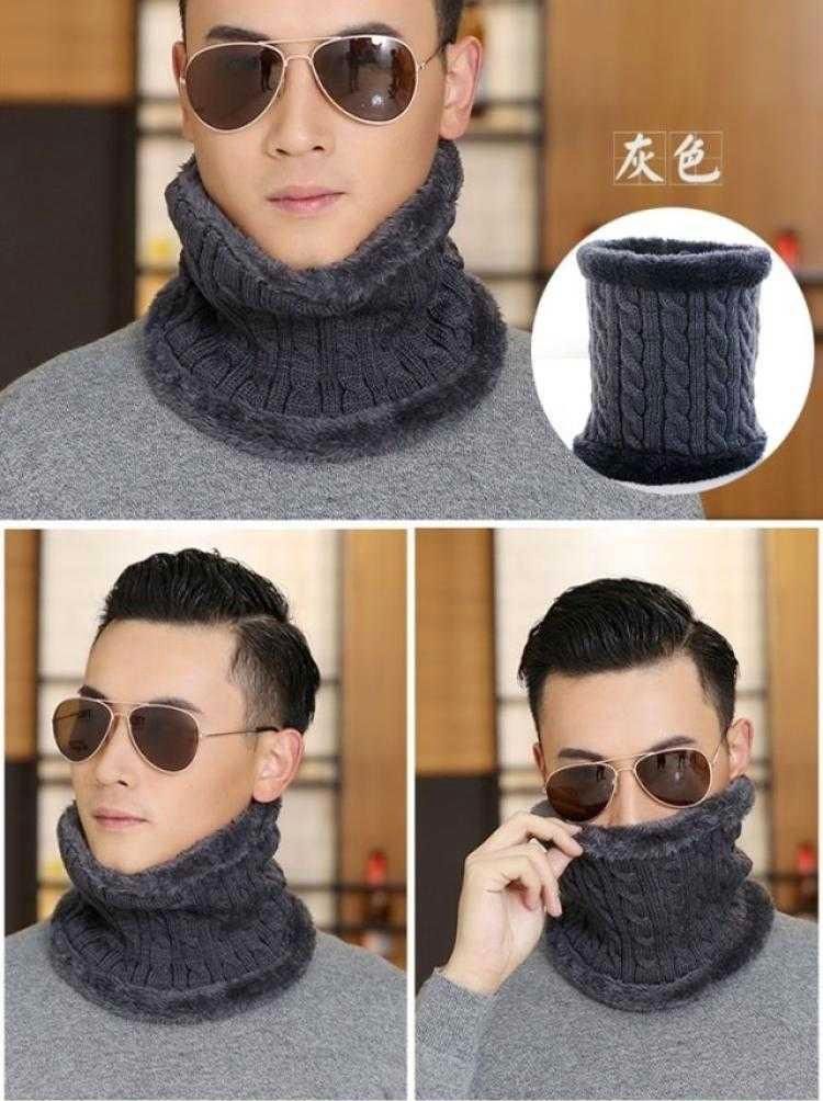 针织围脖中老年男士加绒加厚保暖脖套包邮秋冬毛线围领男麻花围脖详情图9