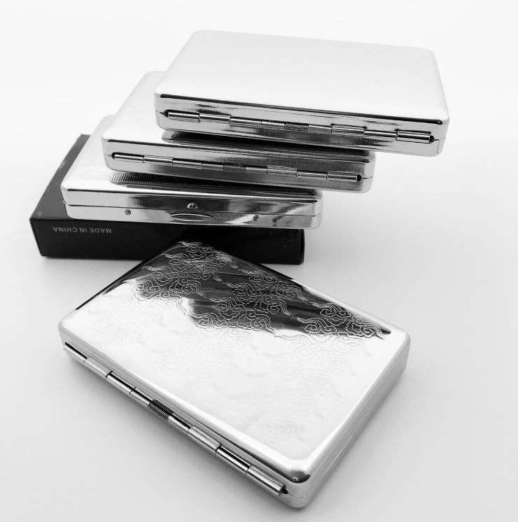 加长烟盒16支装便携超薄不锈钢皮香菸盒子男个性创意细烟金属烟夹详情图4