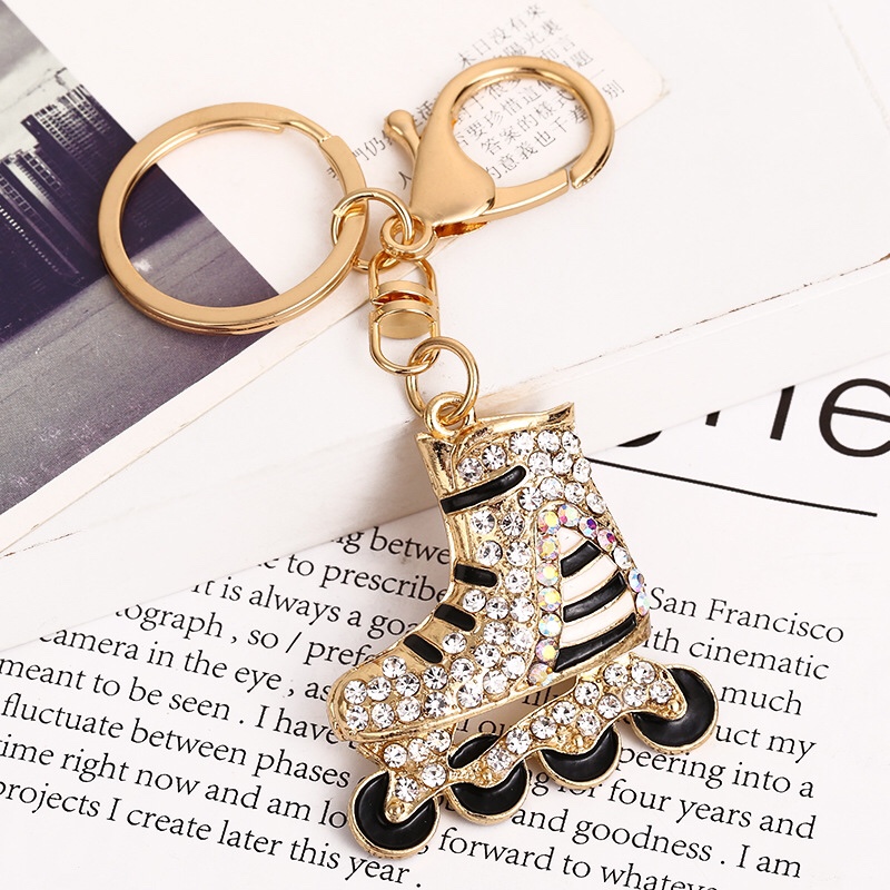 New zinc alloy roller skate keychain details Picture