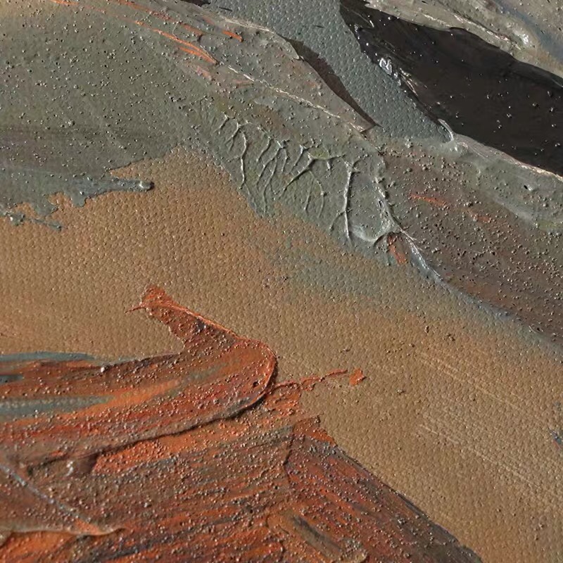 原创手绘《Ayers Rock》| 客厅三联抽象艺术风景油画详情图4