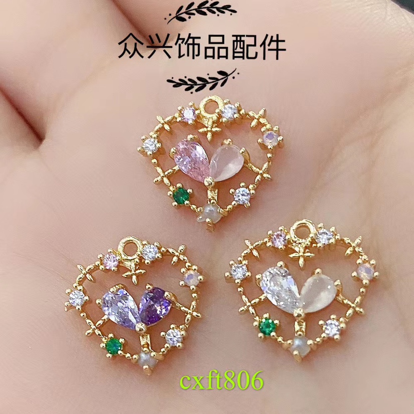 Factory direct sales 18k genuine gold love zircon pendant thumbnail
