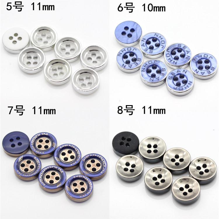 Versatile four-eye shirt buttons for men and women shirts buttons for black and white clothes collar buttons for round shirt buttons