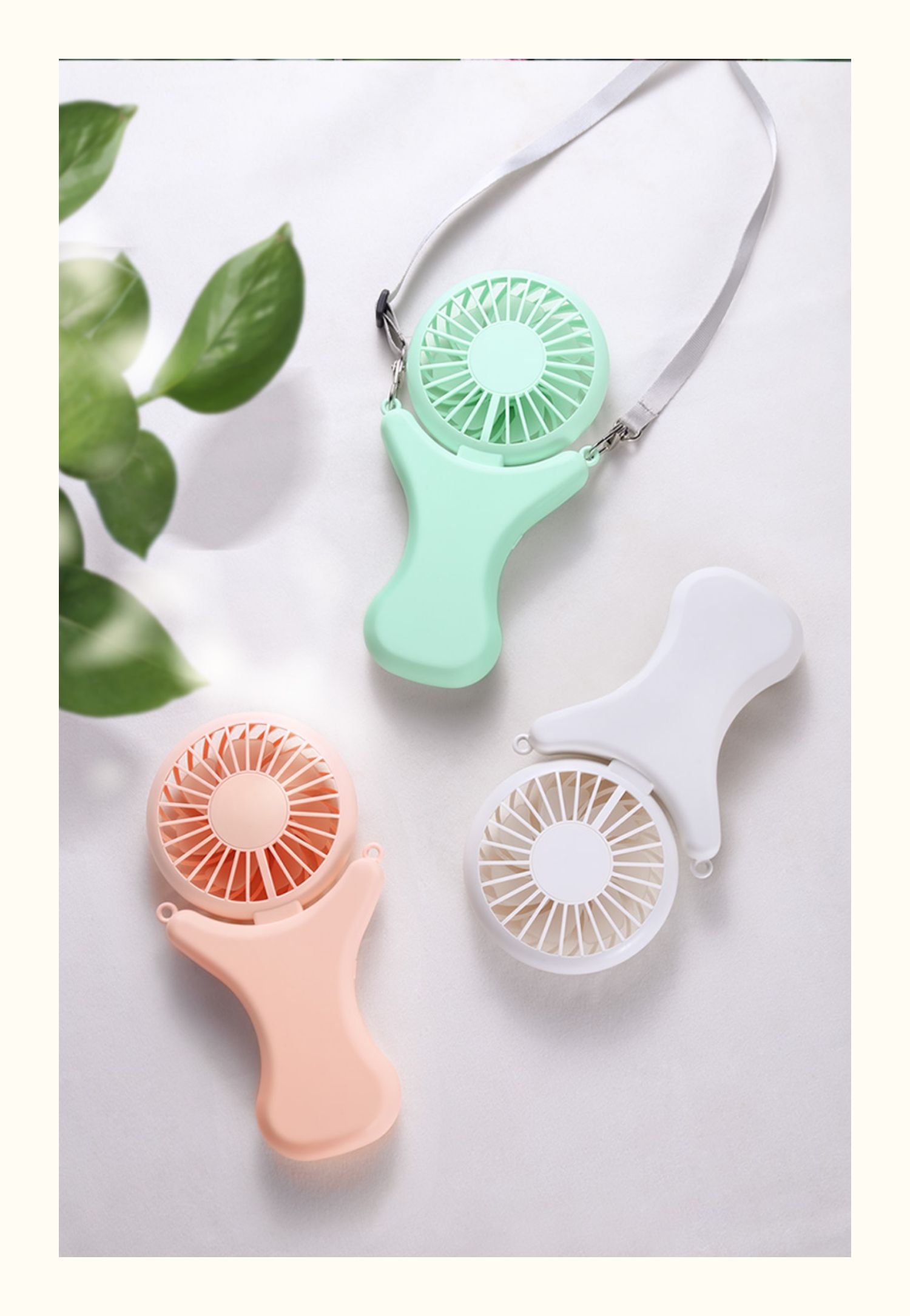Portable mini handheld fan, USB charging, portable electric, lazy person, neck-hanging small, quiet detail image 3