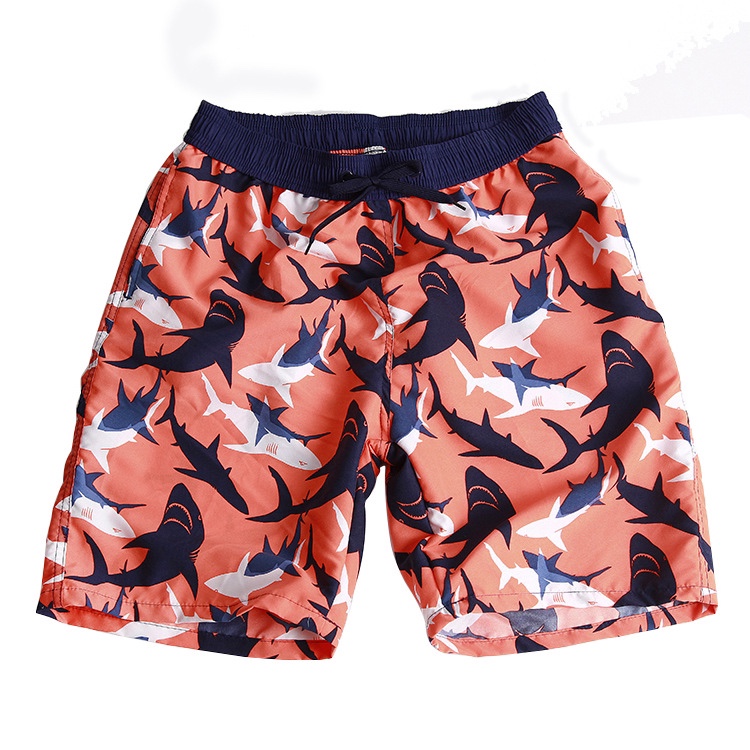 Single-color polyester peach skin fleece tropical ocean couple beach pants Application Scenario