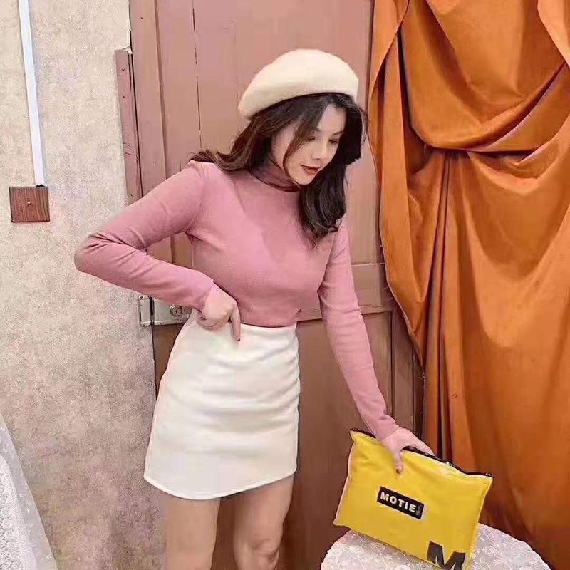 阳离子打底衫女内搭长袖韩版洋气秋冬半高领新款显瘦暖暖衣