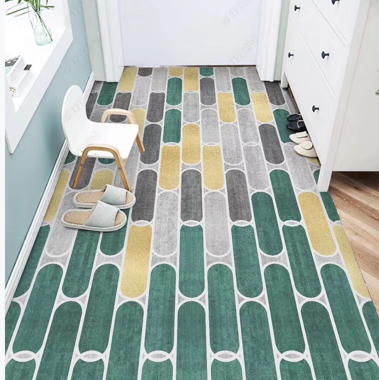 Modern geometry is contracted line porch enters a door to tread mat carpet