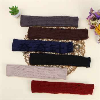 Korean Knitted Wool Half-Finger Arm Gloves Women's Winter Warm Open-Finger Twist Cuff Plus Long Arm Cover full figure
