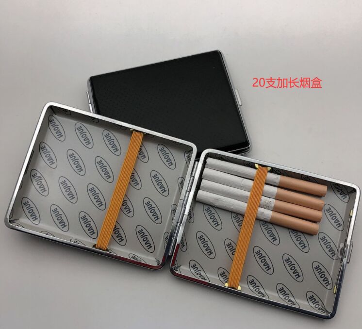 正品20支装加长款超薄皮质烟盒 个性创意男士精品自动香菸烟具605详情图1