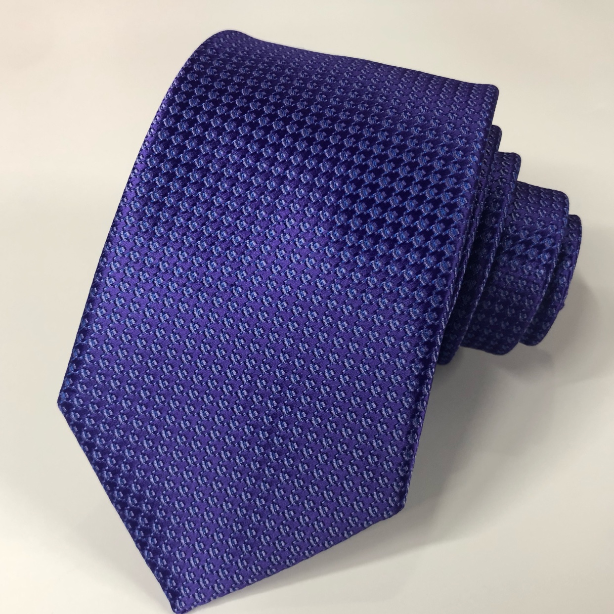 最新紫色时尚男士领带批发编织提花涤纶领带工厂详情图1