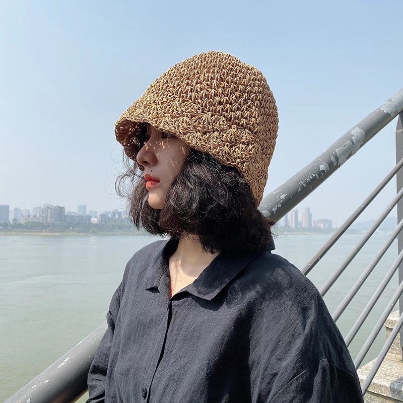 菠萝直筒燕子帽业手工针织帽遮阳帽太阳帽保暖防寒