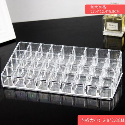 Enlarged 36-compartment transparent cosmetics display stand, storage box, mascara storage rack, nail polish rack, lipstick rack