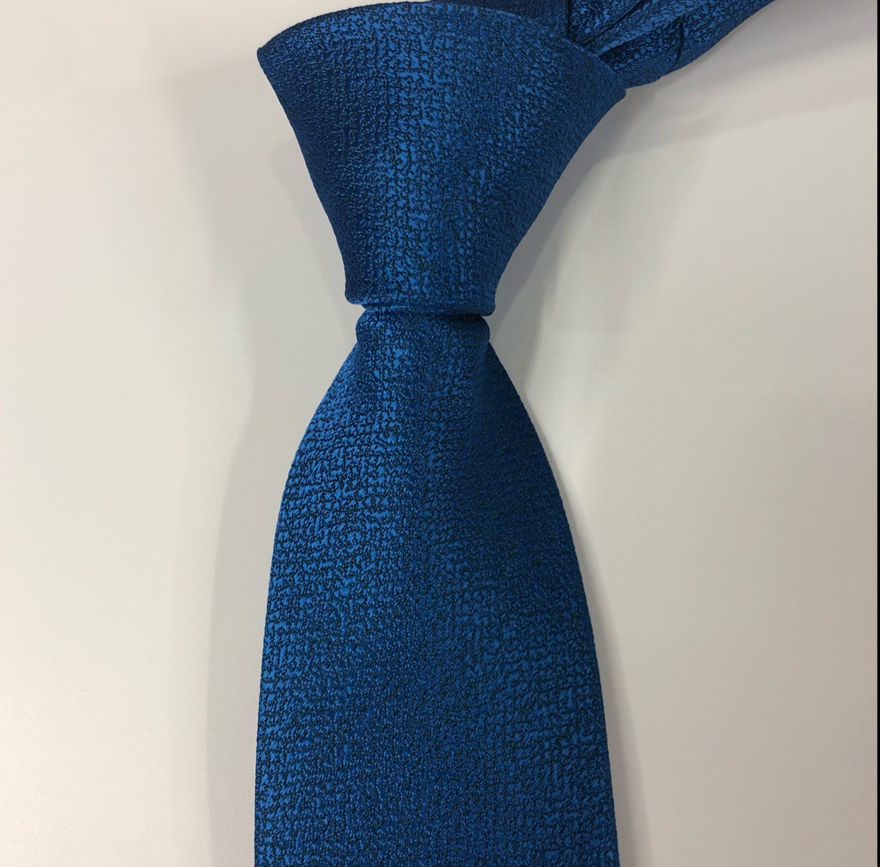 男士领带浅蓝色涤纶领带编织提花纯色领带工厂详情图3