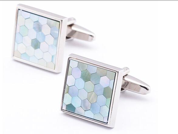 Green mother-of-pearl cufflinks