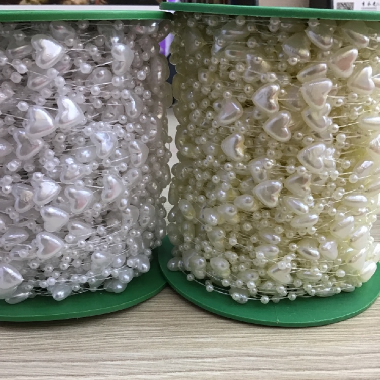 9*9 Peach heart imitation pearl fishing line bead children's heirloom bride coils of hair holding flowers lighting Decorations Christmas crafts accessories thumbnail