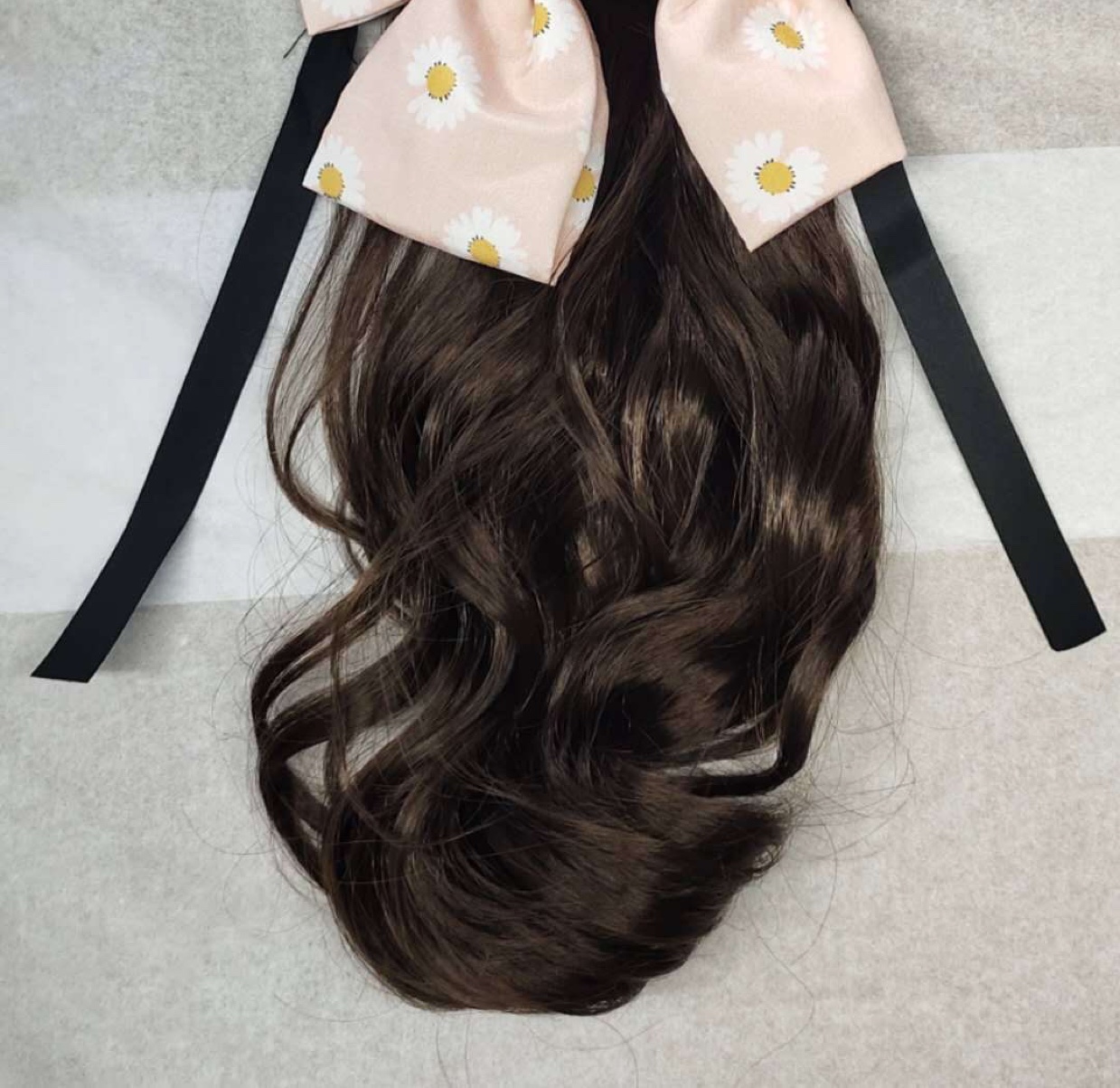 Bow wig, ponytail high-temperature silk wig pieces, custom-made and wholesale ponytail Specification image