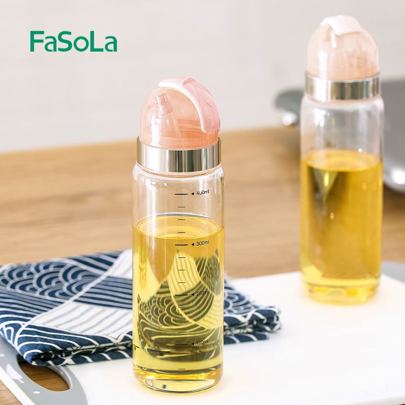 FaLoSa厨房玻璃油壶防漏油瓶家用酱油瓶油罐醋壶大容量带刻度图
