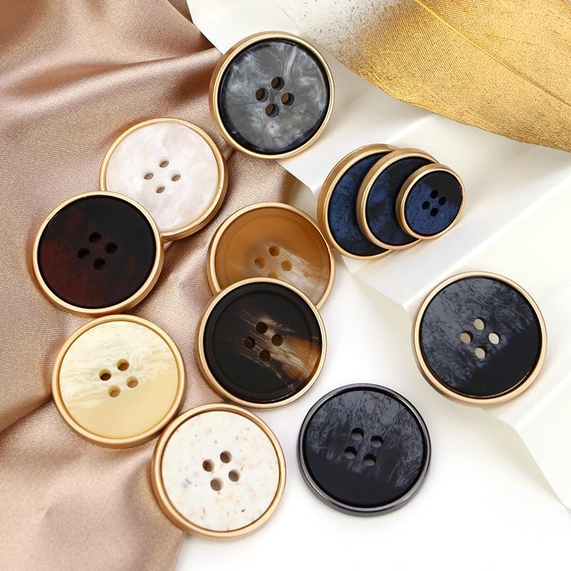 Resin metal double button flat four eye round versatile men's and women's suits suit coat windbreaker buttons thumbnail