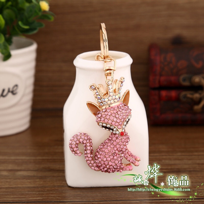 Korean version zinc alloy cute fox keychain